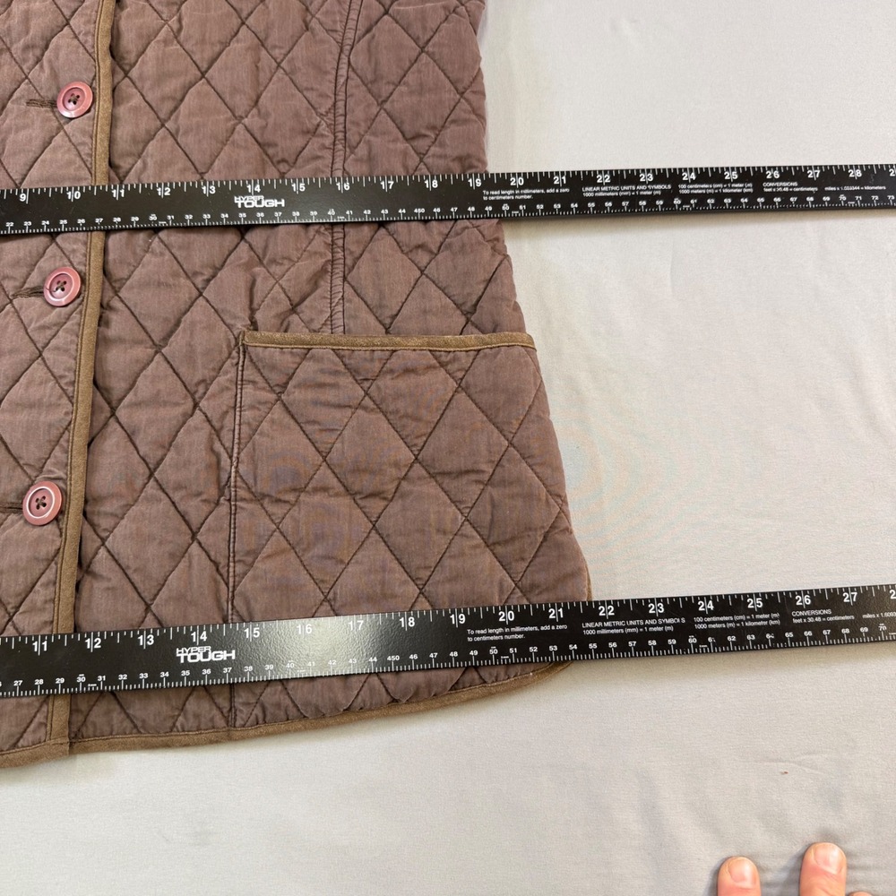 L.L. Bean Quilted Utility Jacket in Brown with Pink Accents - Picture 11 of 16